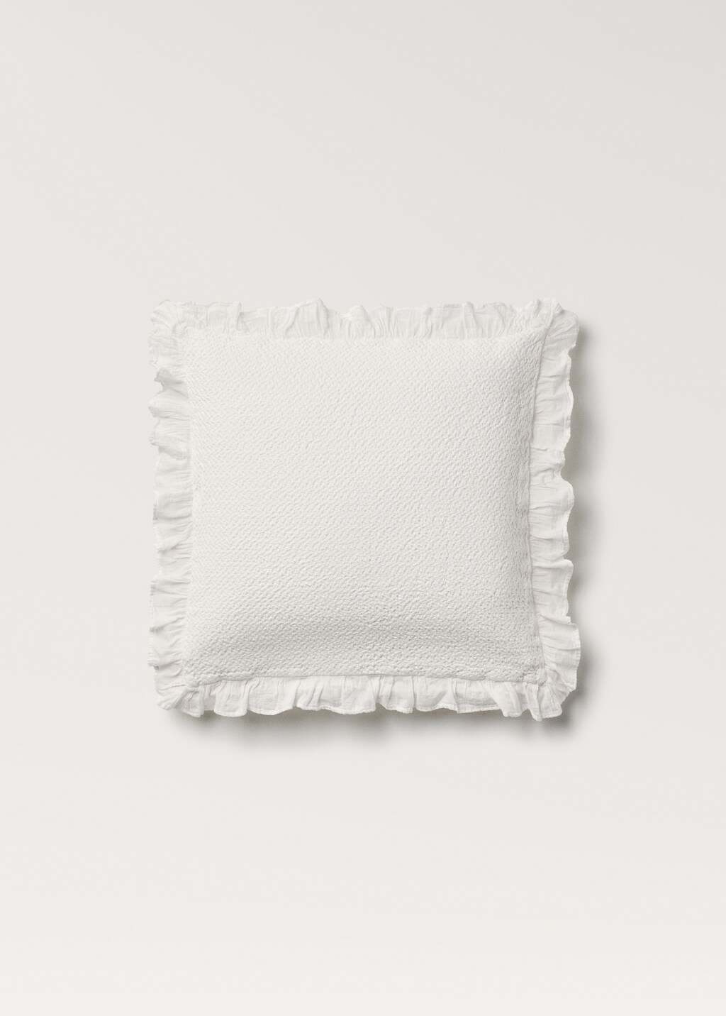 Cotton bed cushion cover with ruffle finish 50x50 cm