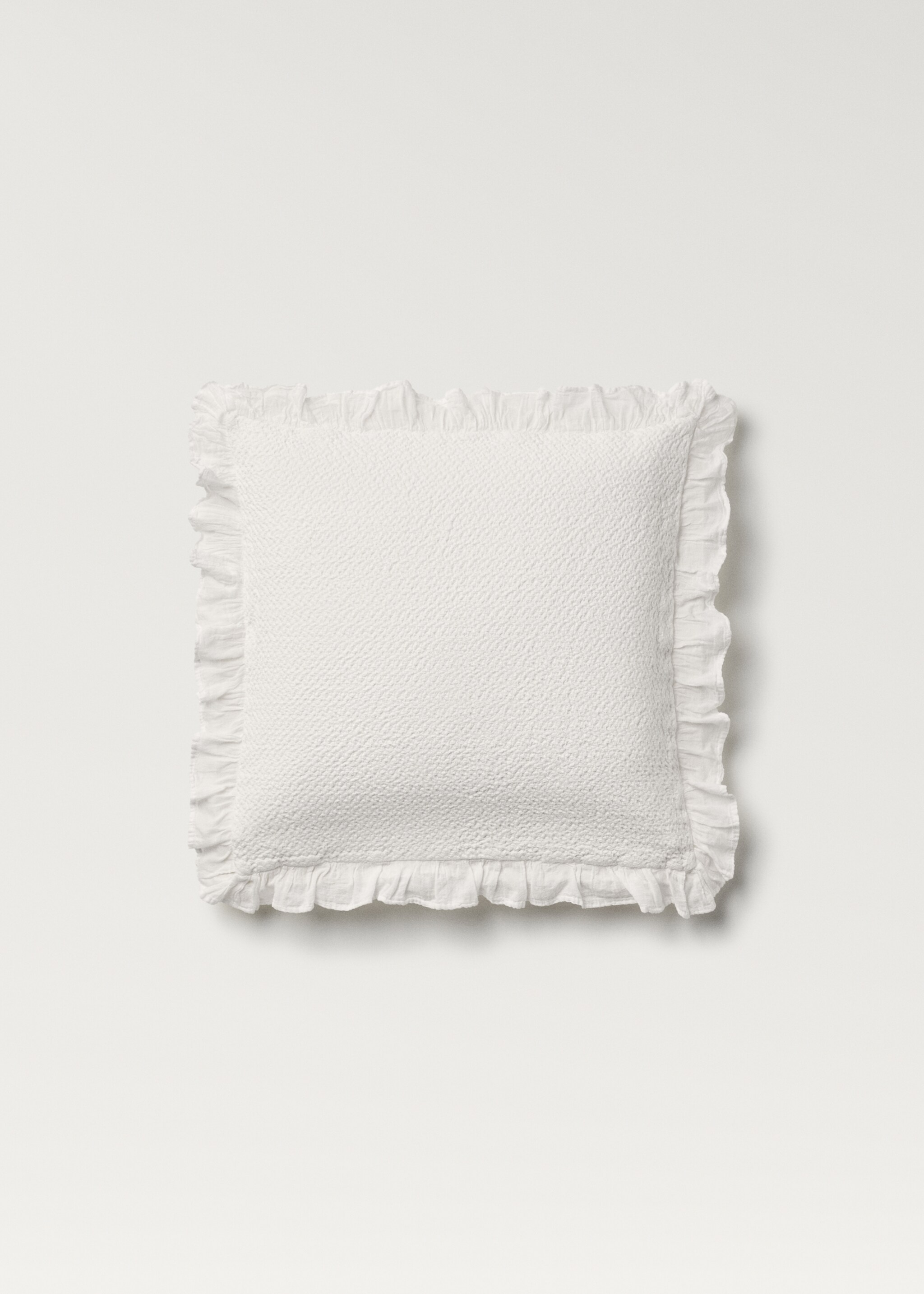 Housse de coussin pour lit en coton finition à volants 50x50 cm - Article sans modèle