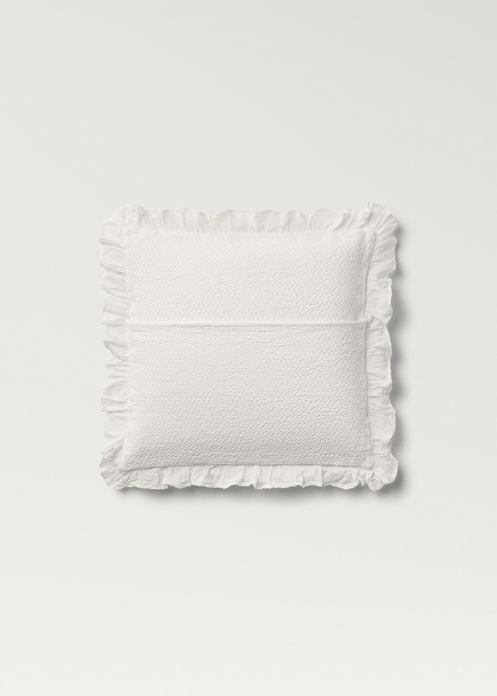 Cotton bed cushion cover with ruffle finish 50x50 cm