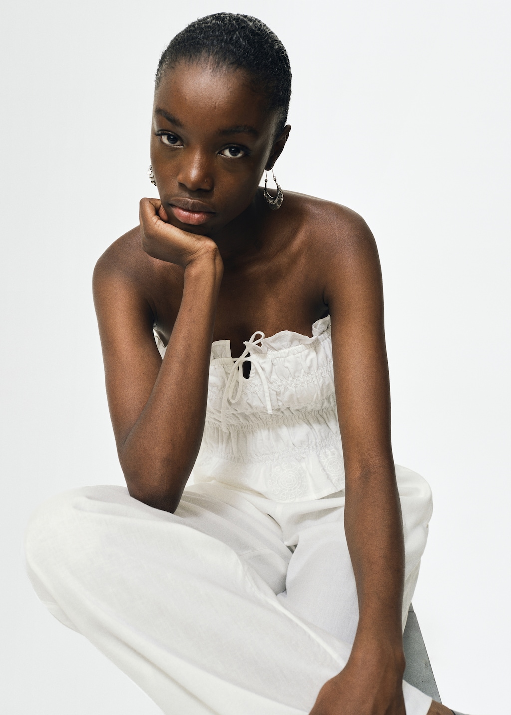 Embroidered crop top