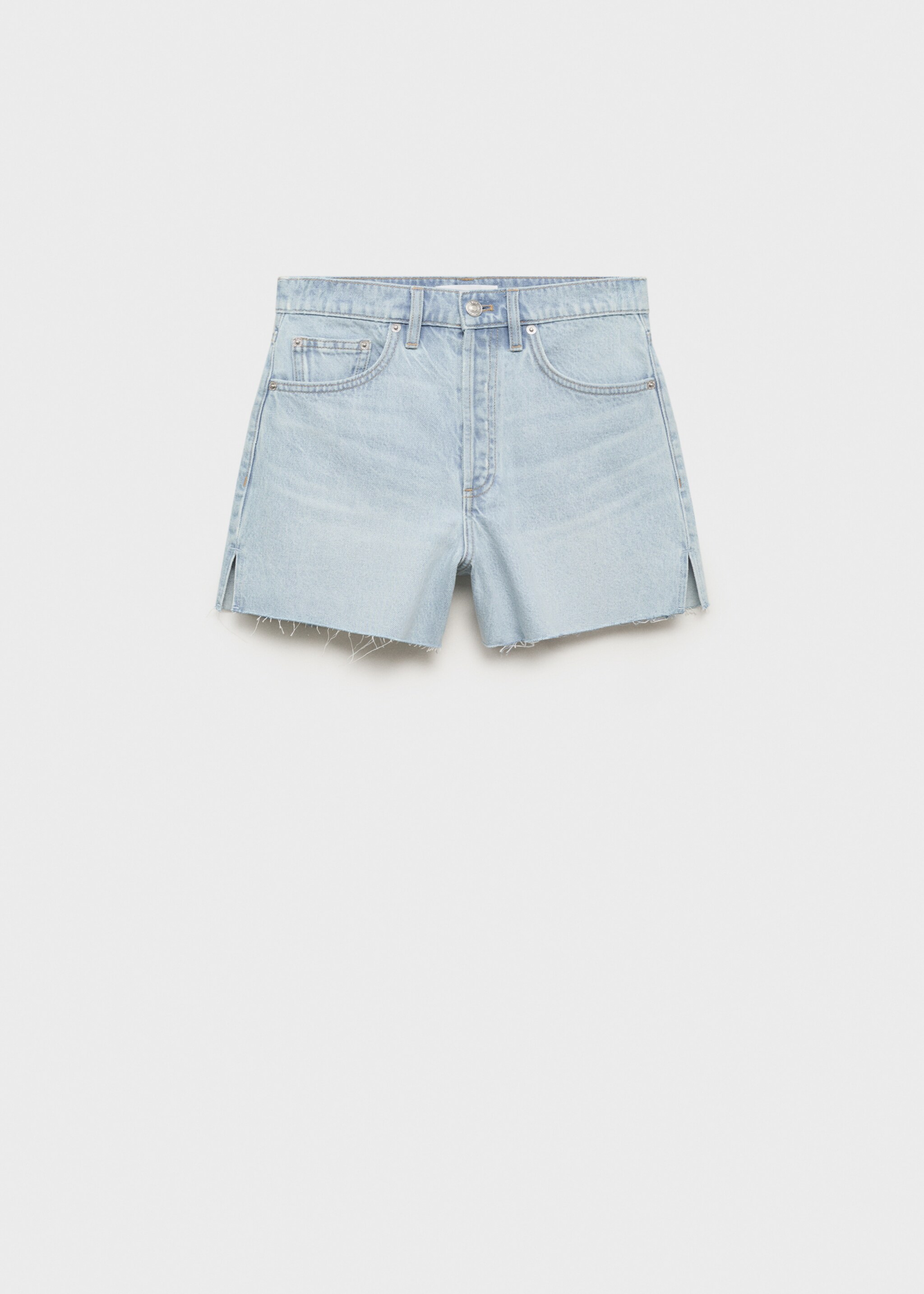 Denim shorts with frayed hem - Article without model