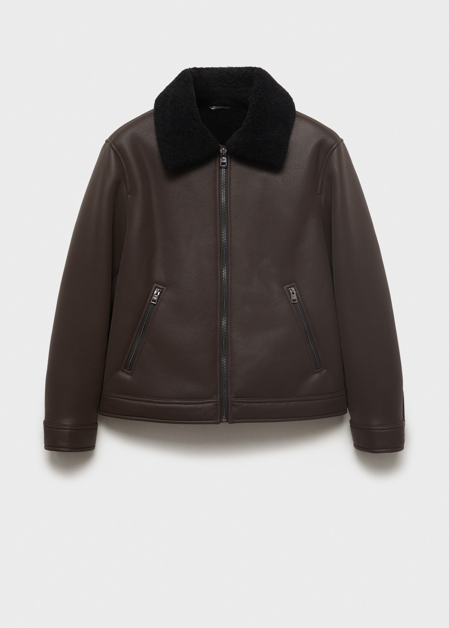 Faux Leather Jacket with Sherpa Lining - Article without model