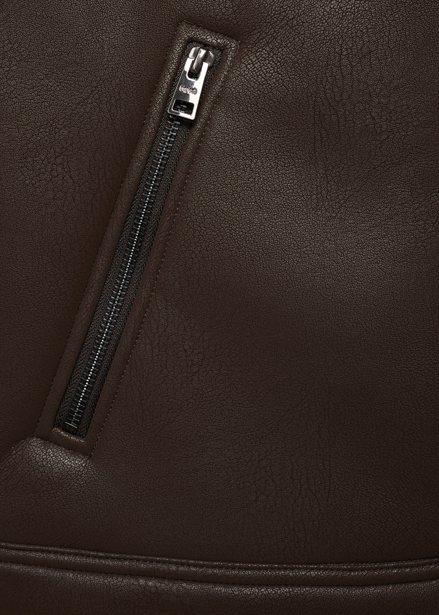 Faux Leather Jacket with Sherpa Lining - Details of the article 0