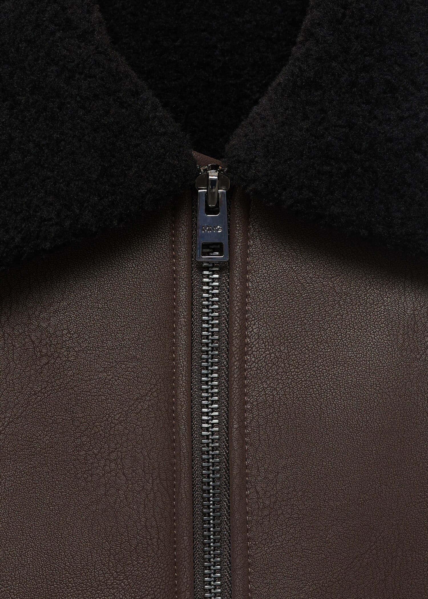 Faux Leather Jacket with Sherpa Lining - Details of the article 8