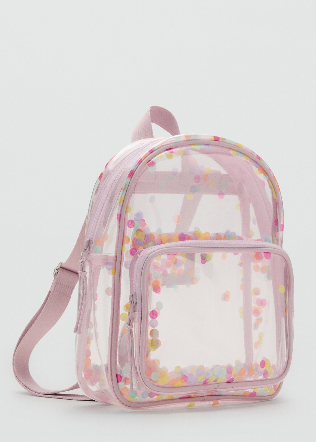 Transparent confetti backpack