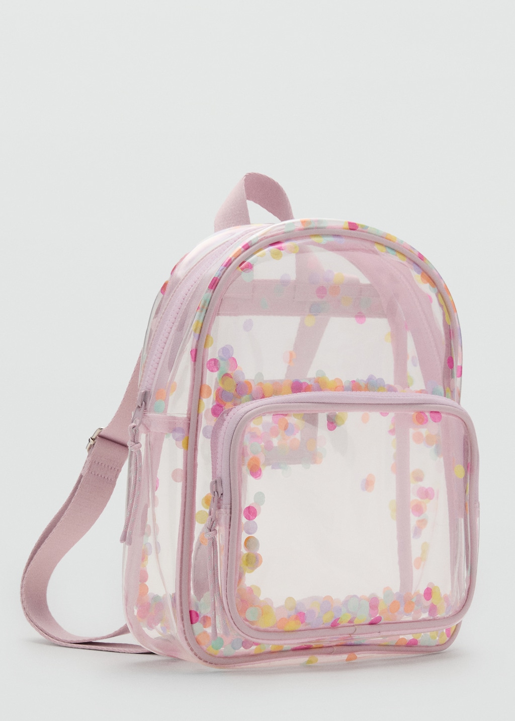 Transparent confetti backpack