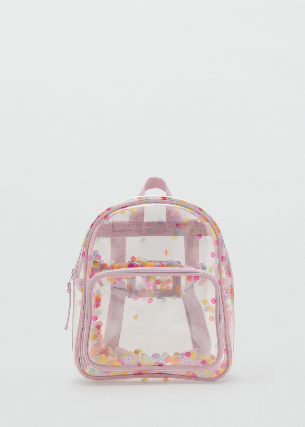 Transparent confetti backpack