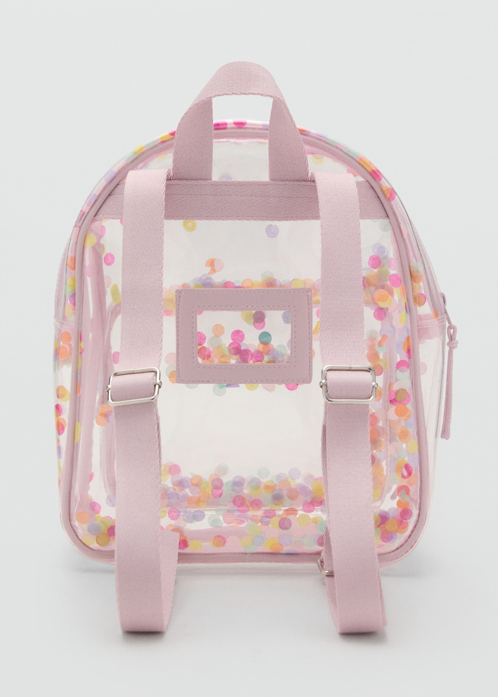 Transparent confetti backpack