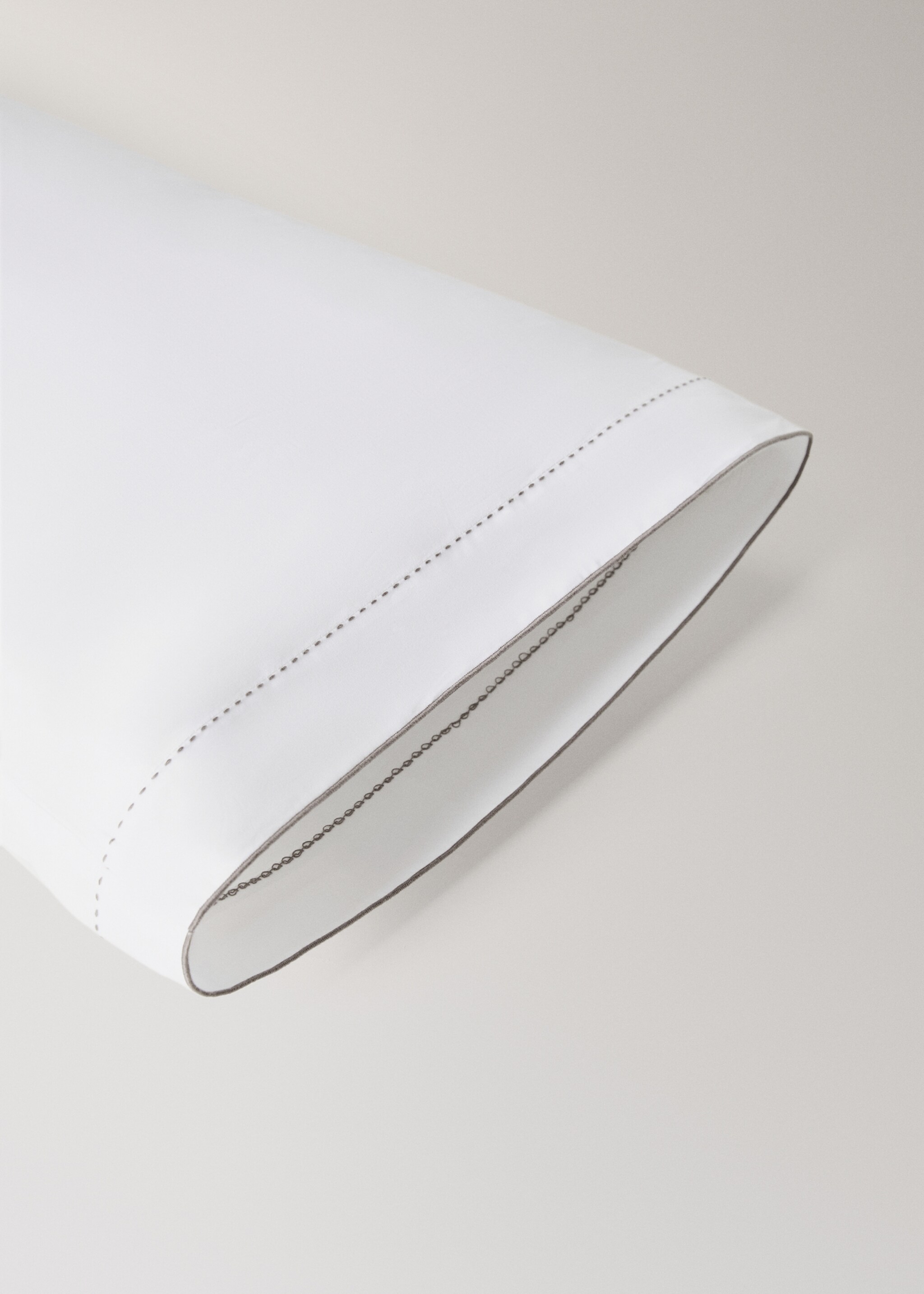 Taie d'oreiller percale de coton 200 fils 45x110 cm - Détail de l'article 2, Blanc. Ref: 17061522-00.