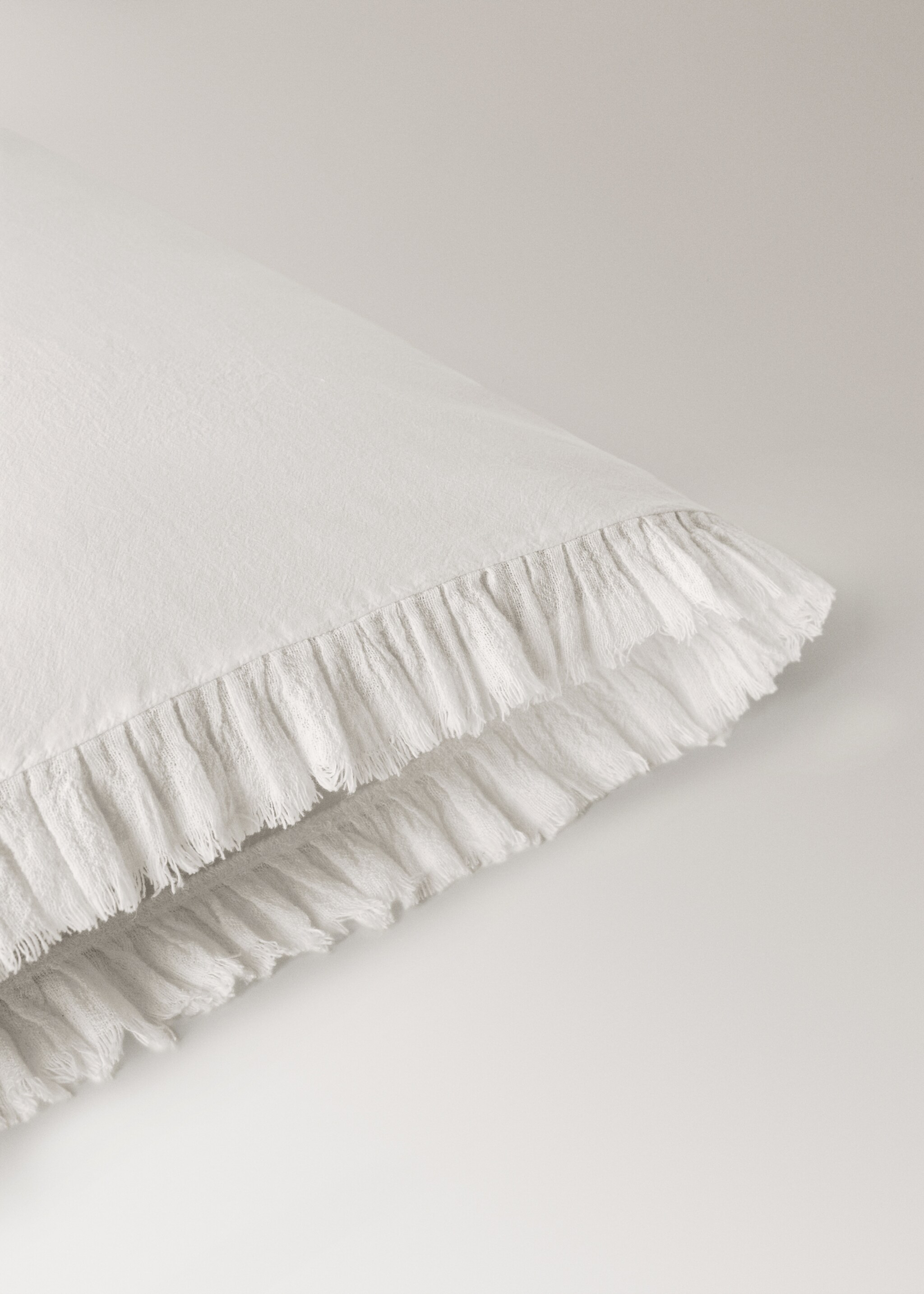Cotton percale pillowcase with gauze frill 45x110 cm - Details of the article 1