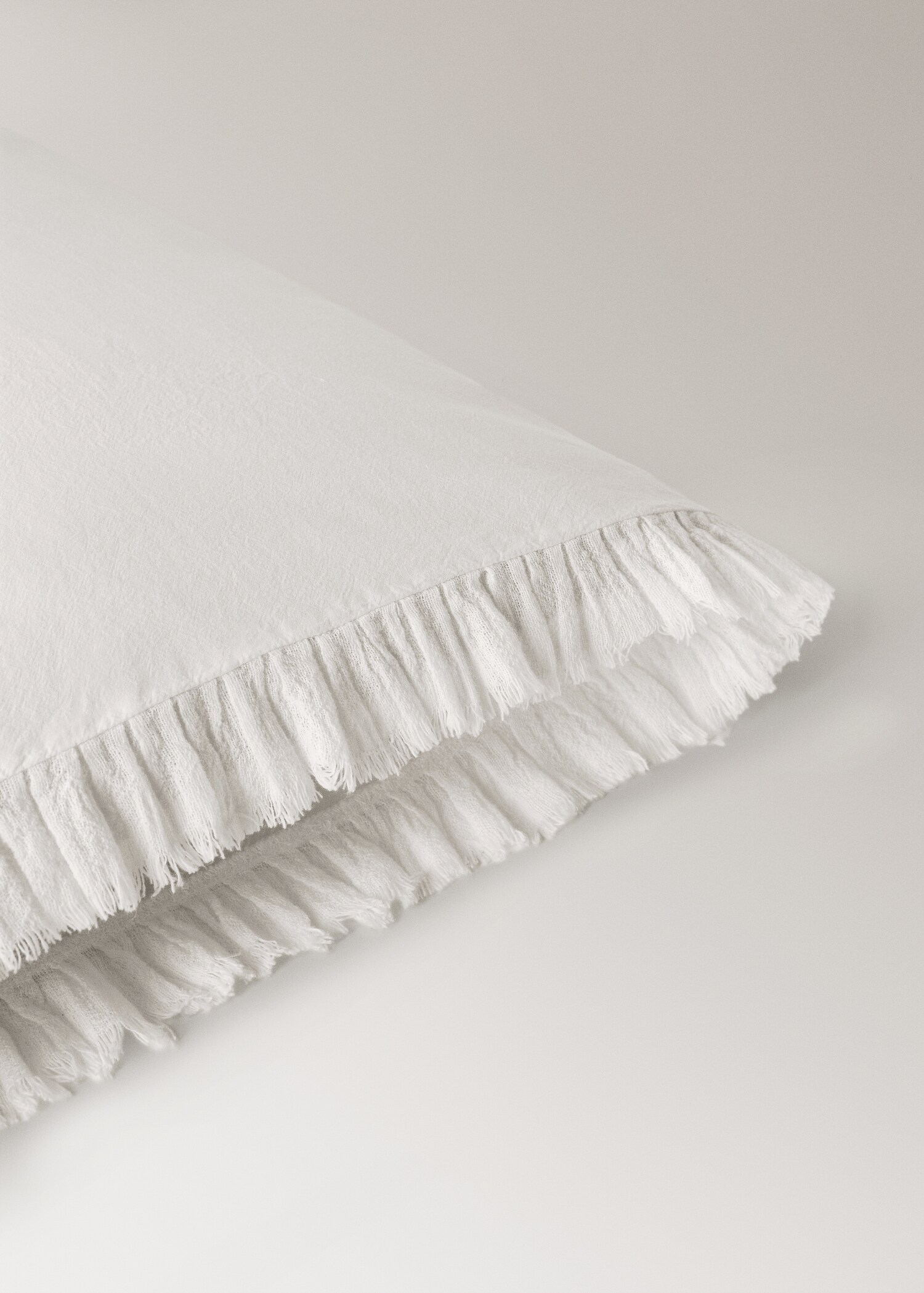 Cotton percale pillowcase with gauze frill 45x110 cm - Details of the article 1