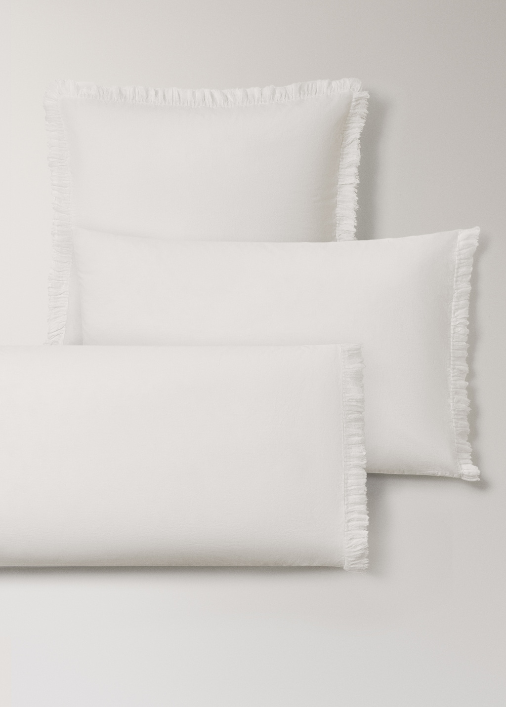 Percale cotton pillowcase with gauze ruffle 45x110 cm