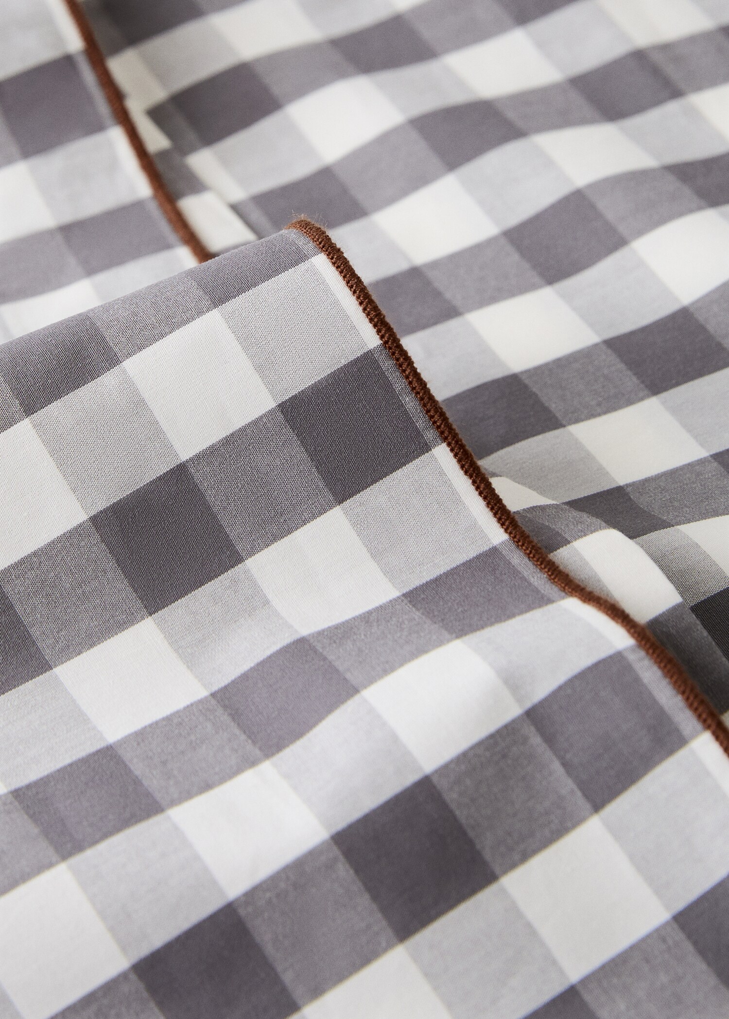 Housse de coussin en coton percale à carreaux vichy 45x110 cm - Détail de l'article 1
