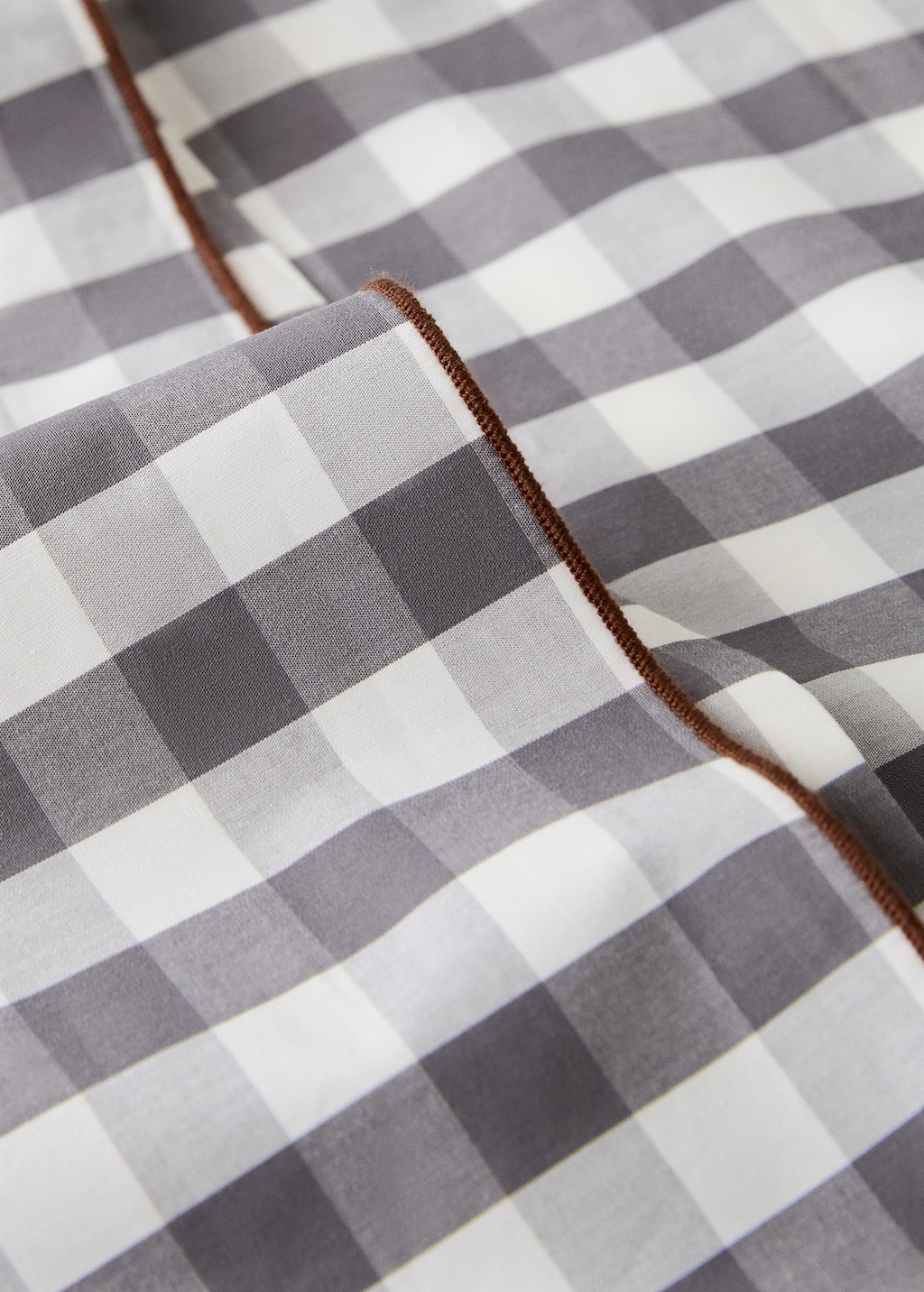 Percale cotton gingham check pillowcase 45x110 cm