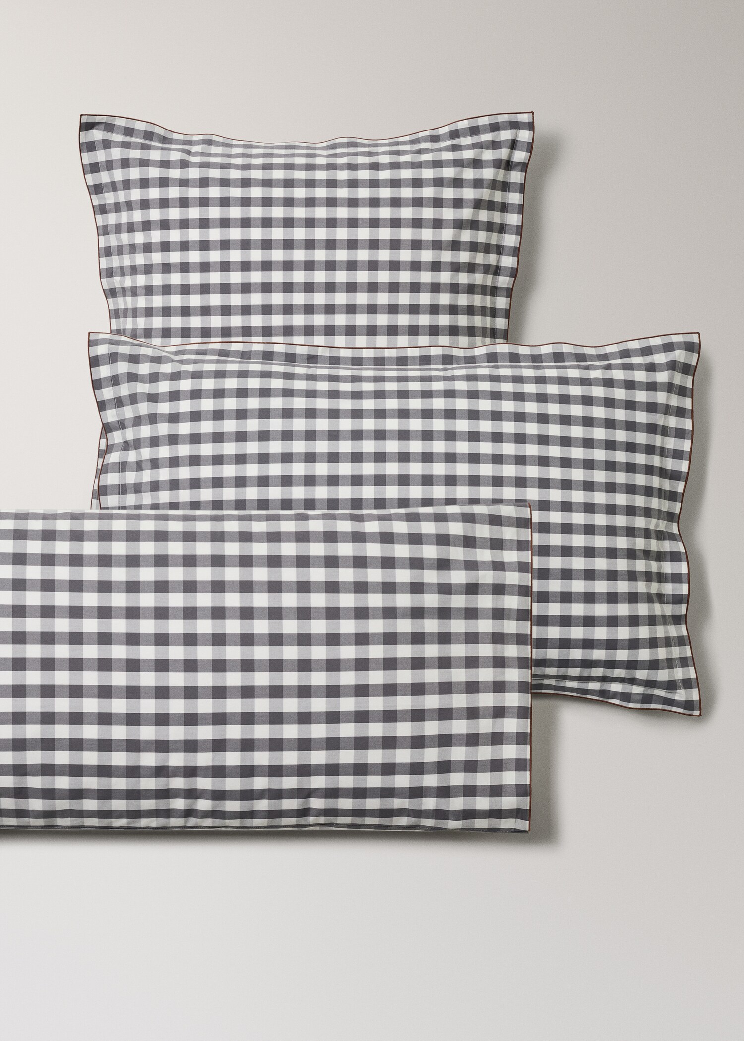 Housse de coussin en coton percale à carreaux vichy 45x110 cm - Détail de l'article 3