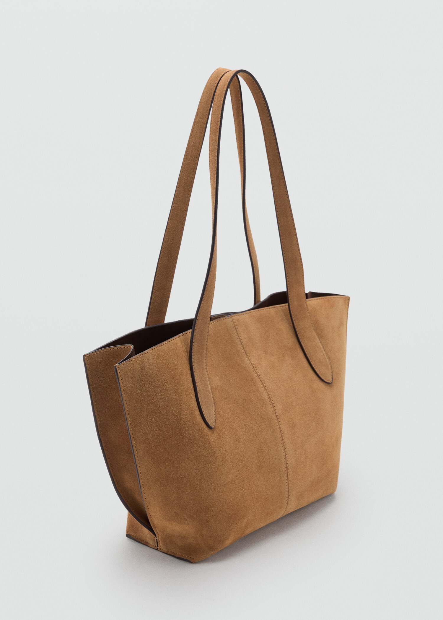 Suede mini shopper bag - Medium plane