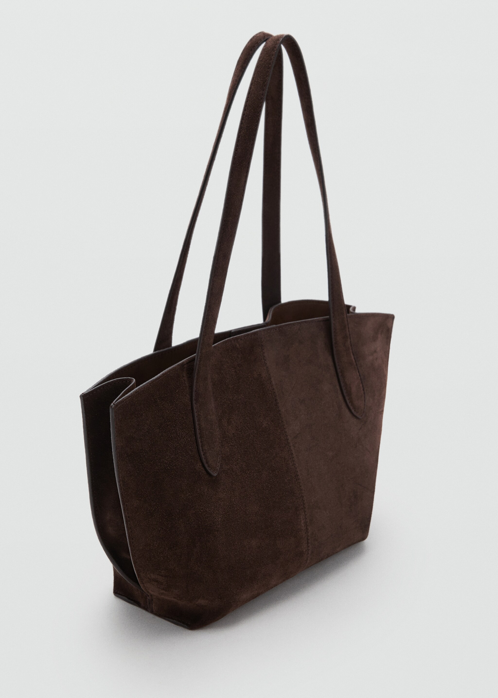 Suede mini shopper bag - Medium plane