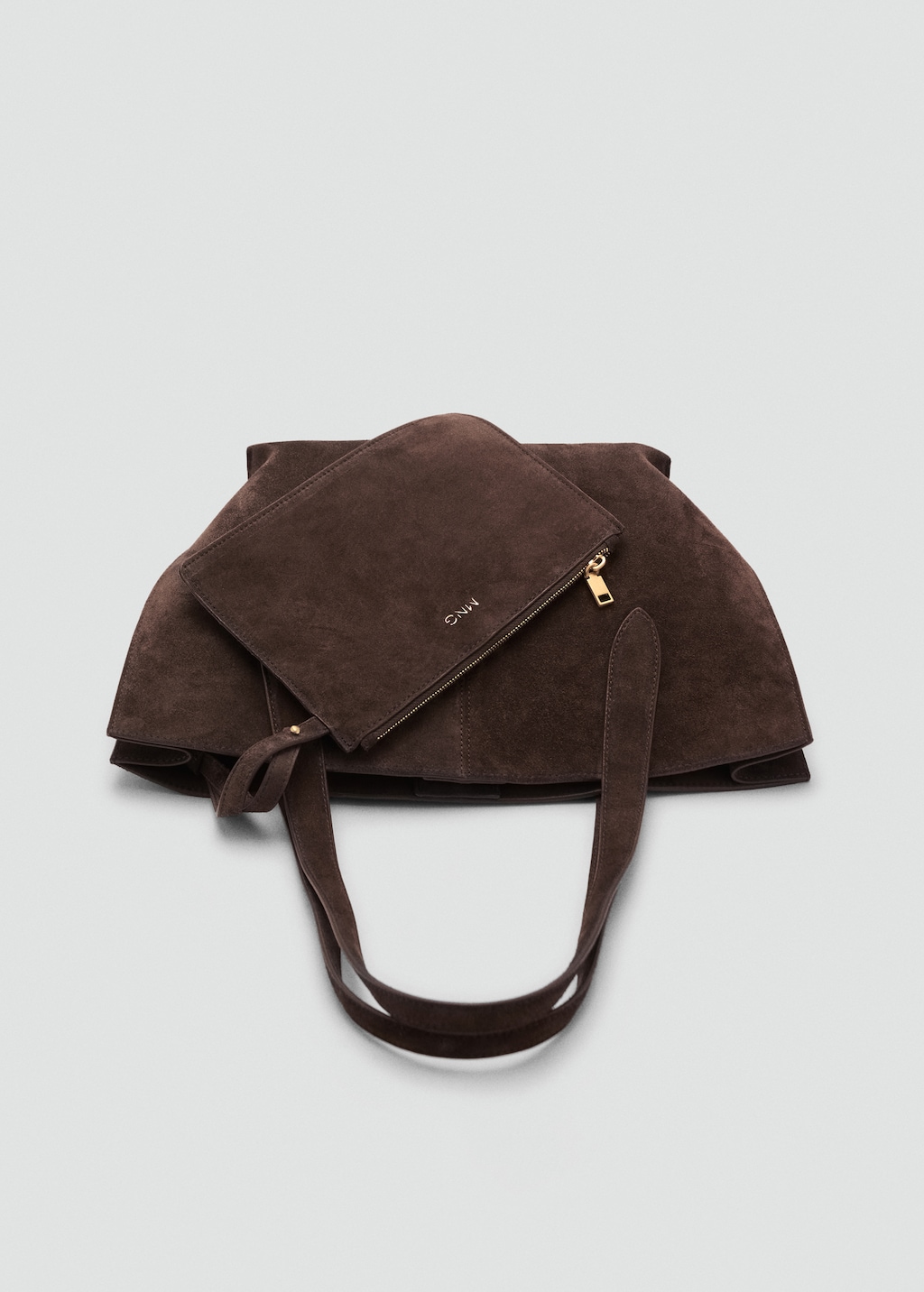 Suede mini shopper bag