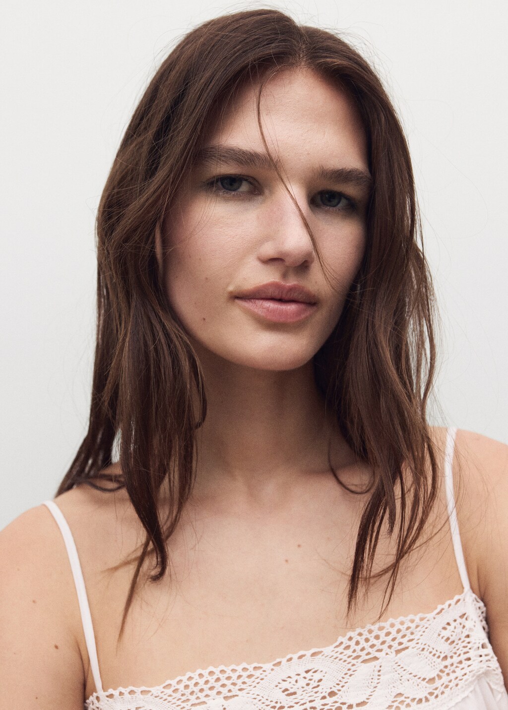 Cotton top with lace straps