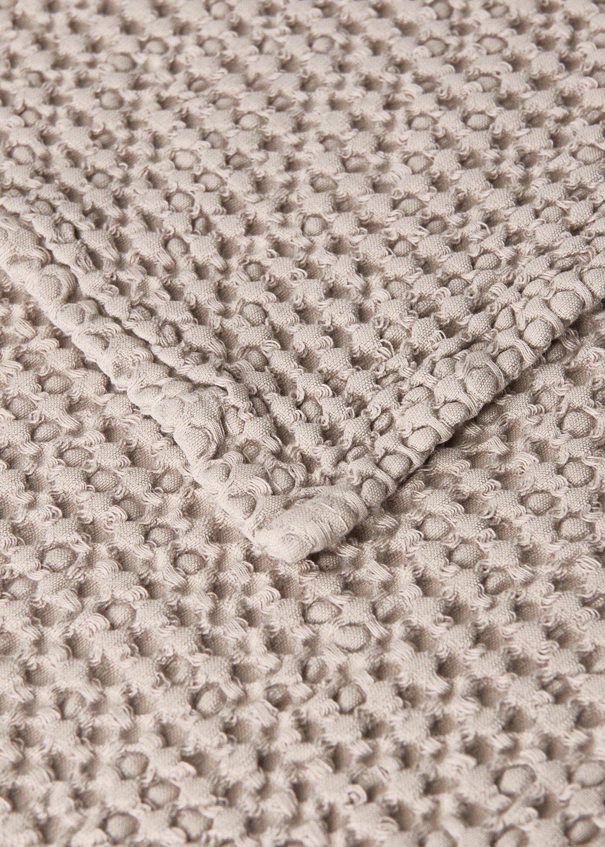 Stückgefärbter Kinder-Bettbezug aus Baumwolle mit Waffelstruktur für 90/105 cm Bett - Detail des Artikels 1, Mittelbraun. Ref: 17061546-00.