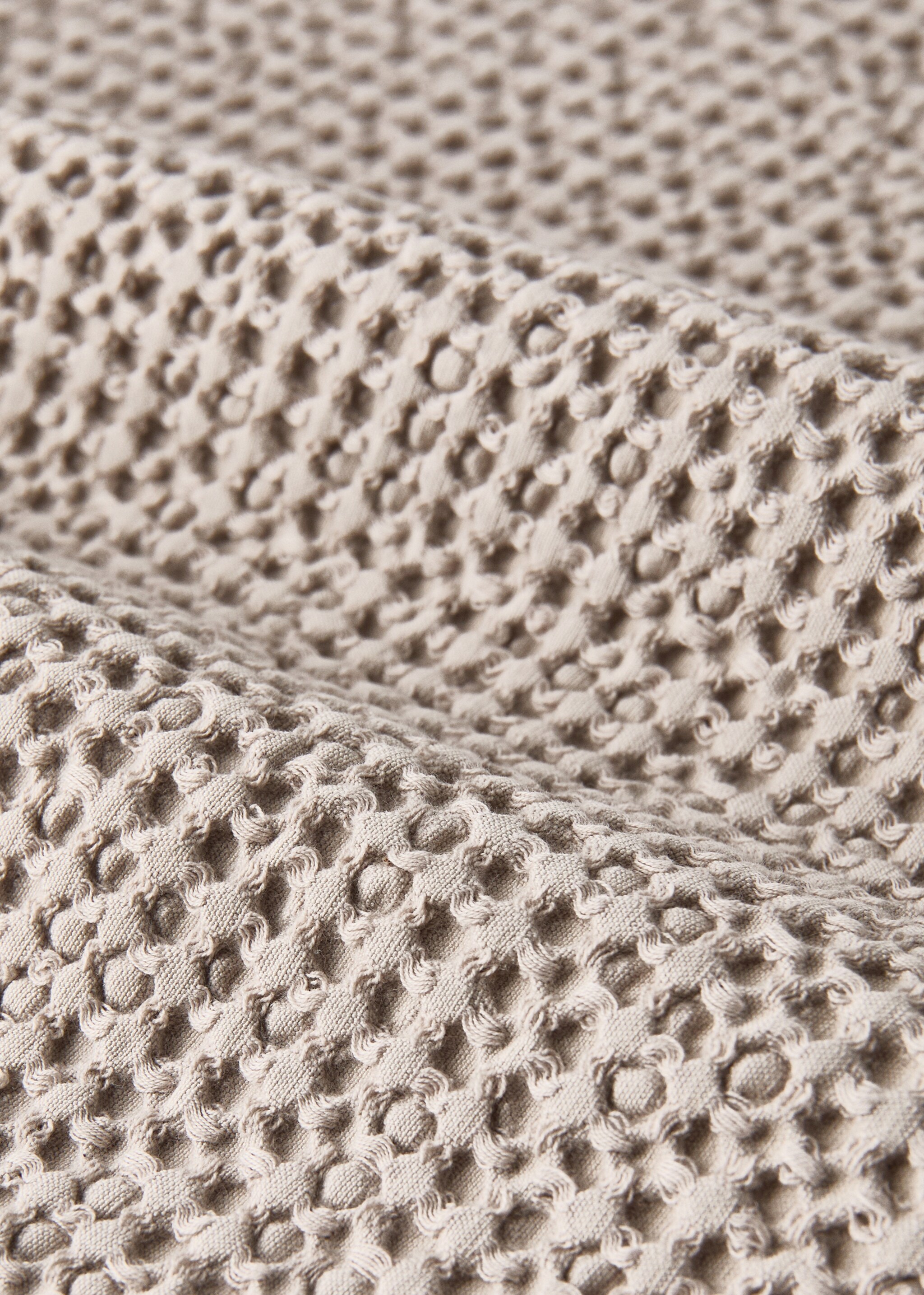 Stückgefärbter Kinder-Bettbezug aus Baumwolle mit Waffelstruktur für 90/105 cm Bett - Detail des Artikels 2, Mittelbraun. Ref: 17061546-00.