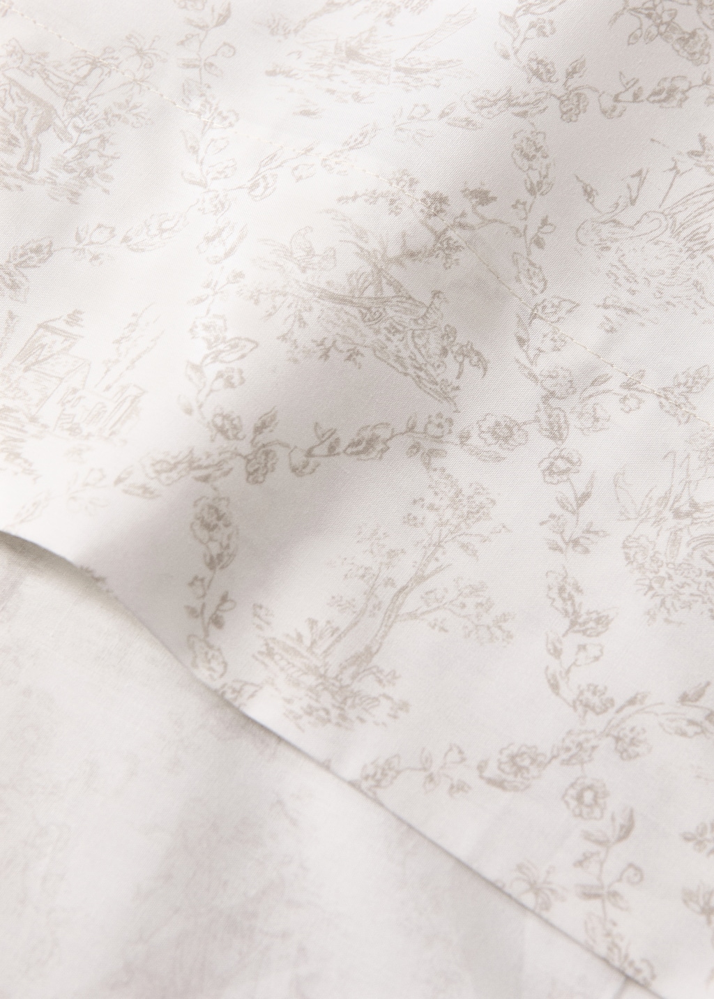 Toile de Jouy percale cotton top sheet for crib