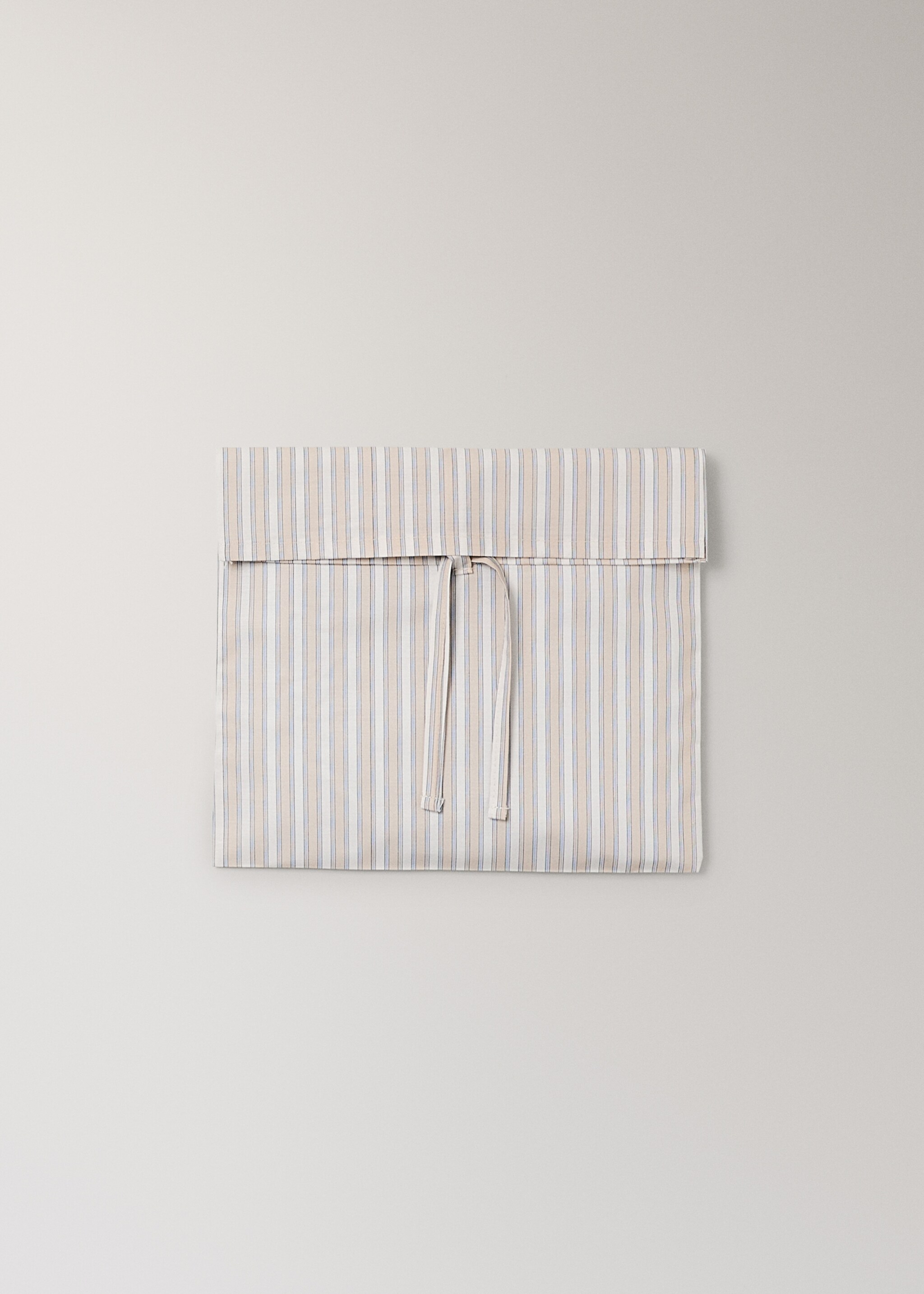 Percale cotton stripe-print set of sheets for mini-cot - Details of the article 5, Vanilla. Ref: 17061553-00.
