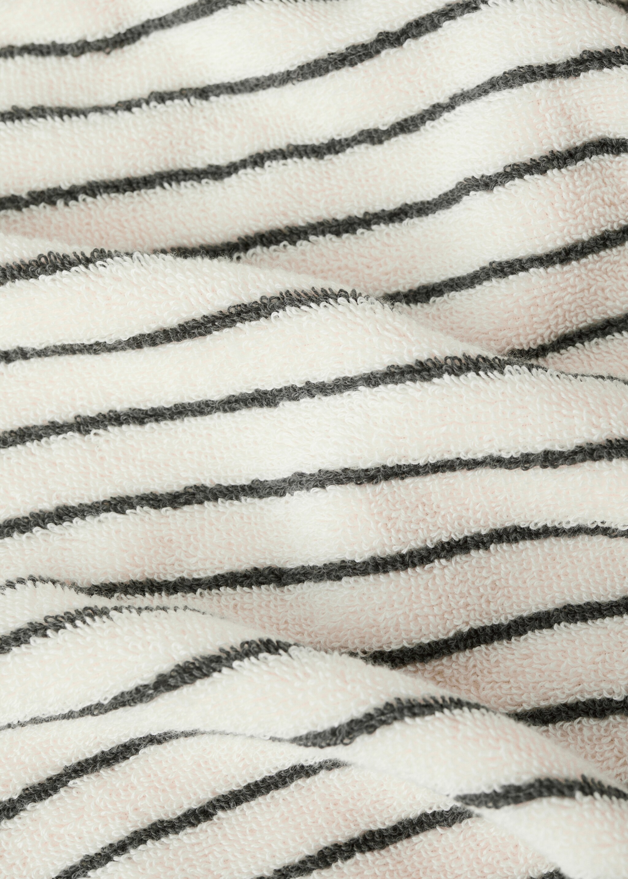 Two-tone striped bathrobe - Details of the article 3, Charcoal. Ref: 17061554-00.