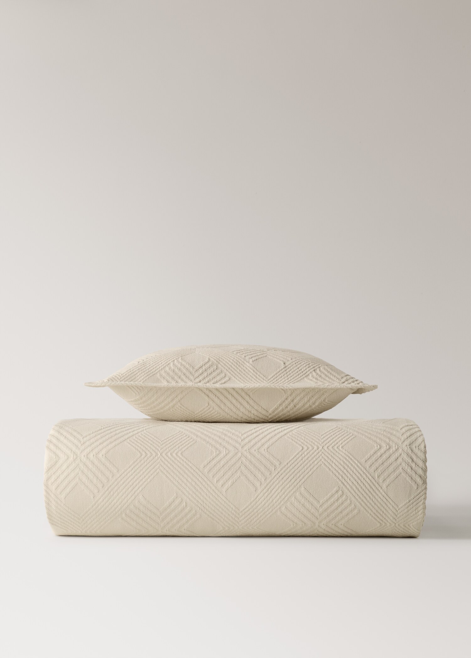 Couvre-lit en coton jacquard à losanges pour lit 150/160 cm - Détail de l'article 3