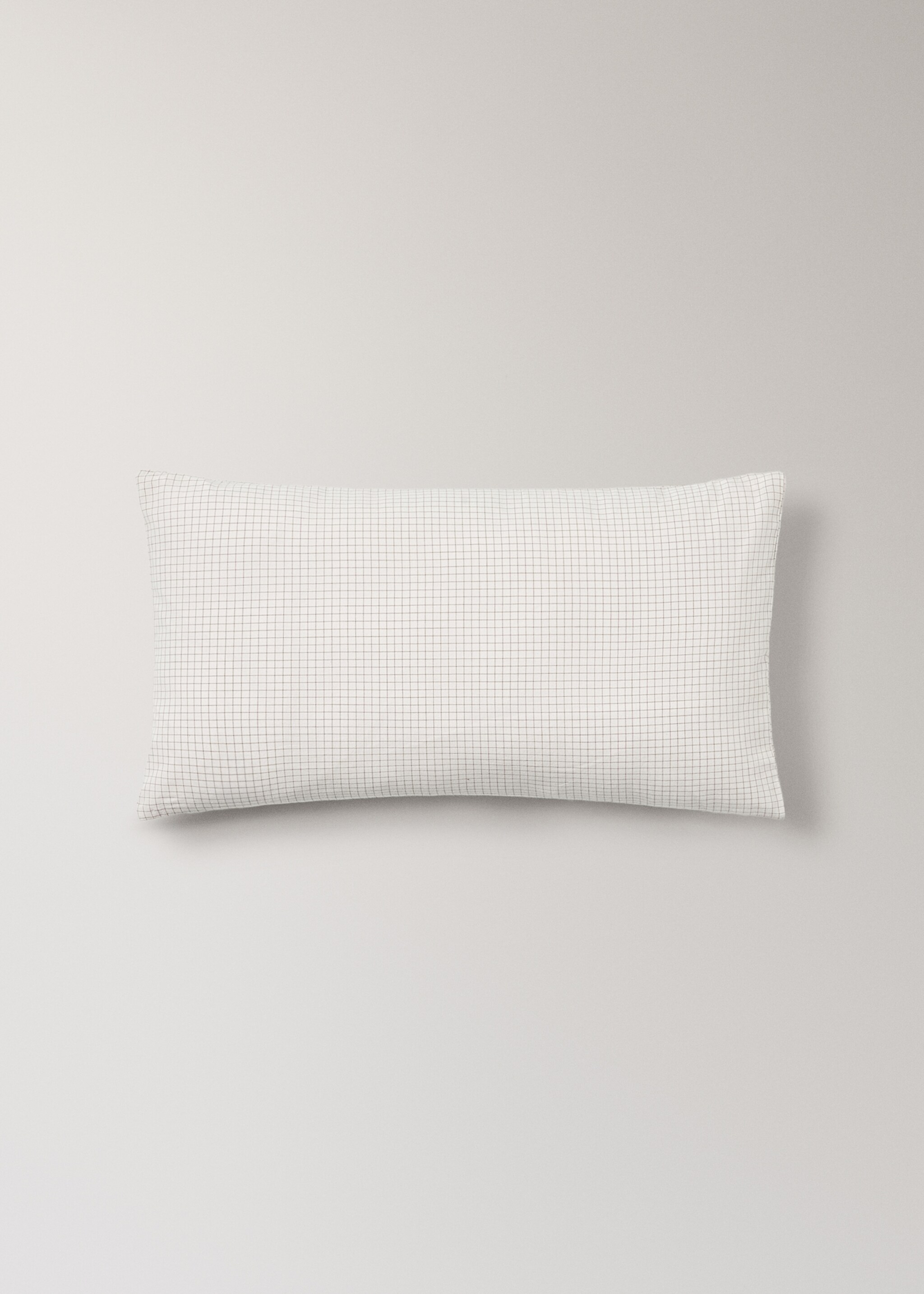 Cot pillowcase cotton percale gingham check - Article without model, Ecru. Ref: 17061566-00.