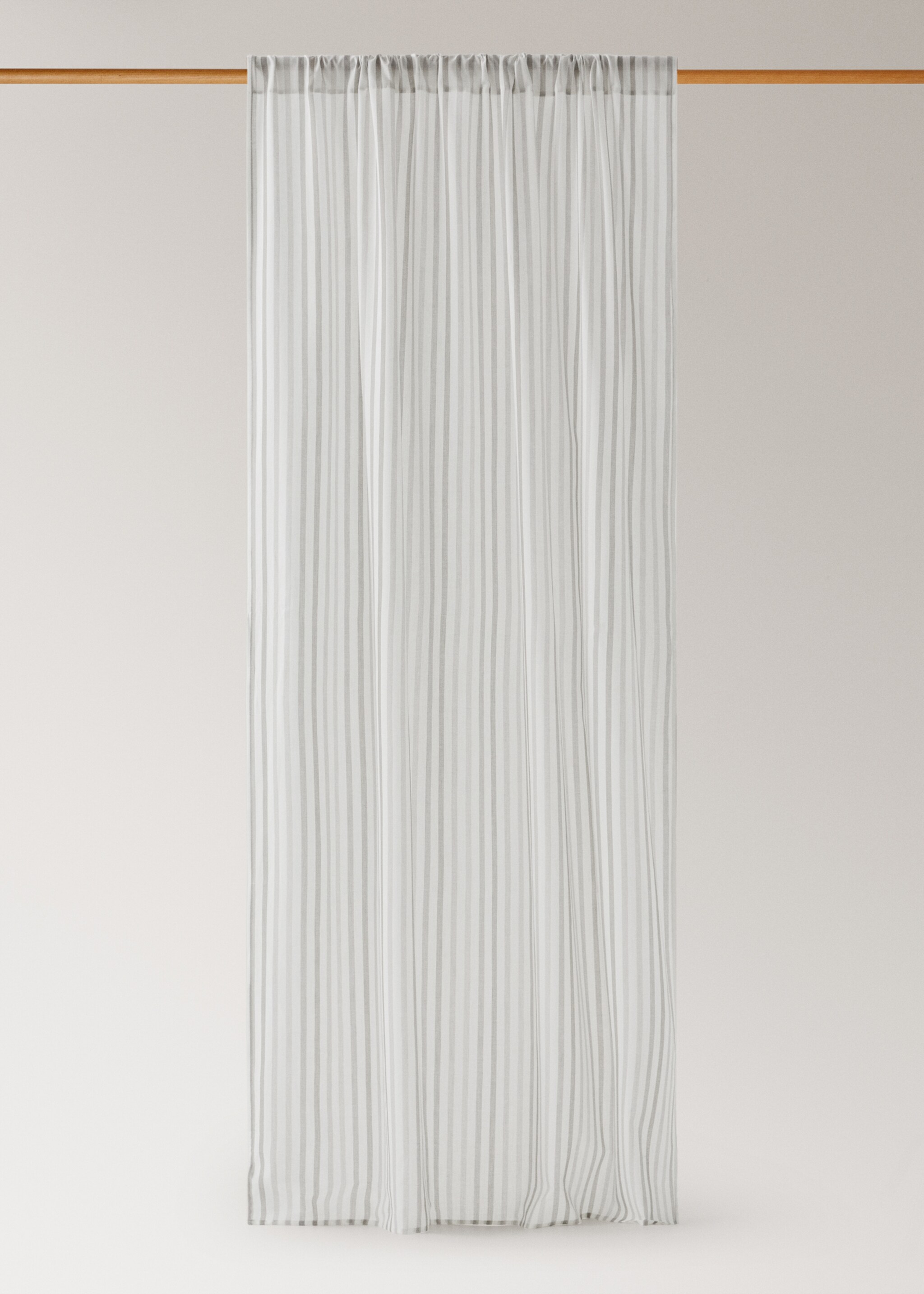 Children's cotton striped curtains - Article without model, Medium Brown. Ref: 17061567-00.