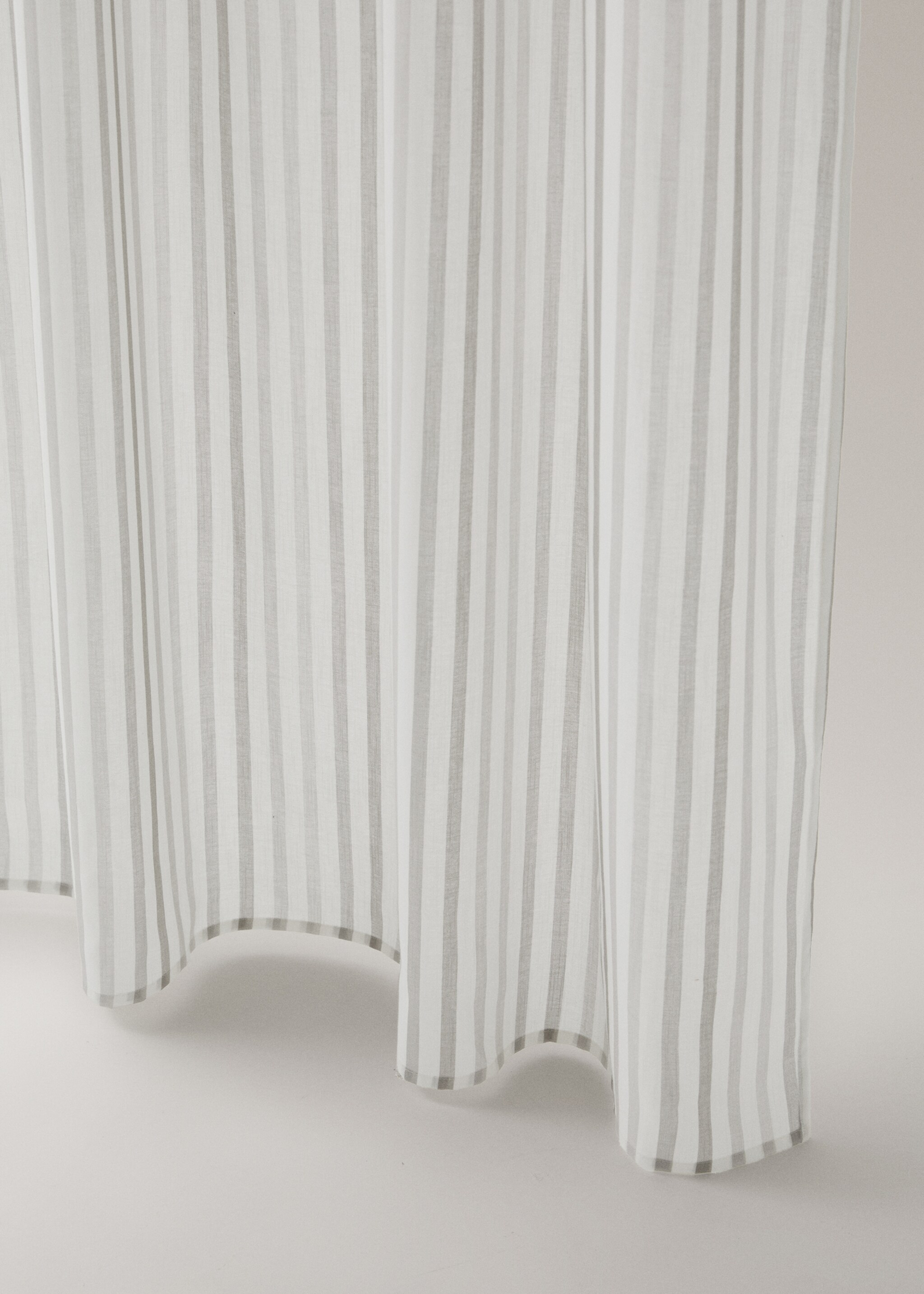 Children's cotton striped curtains - Details of the article 1, Medium Brown. Ref: 17061567-00.