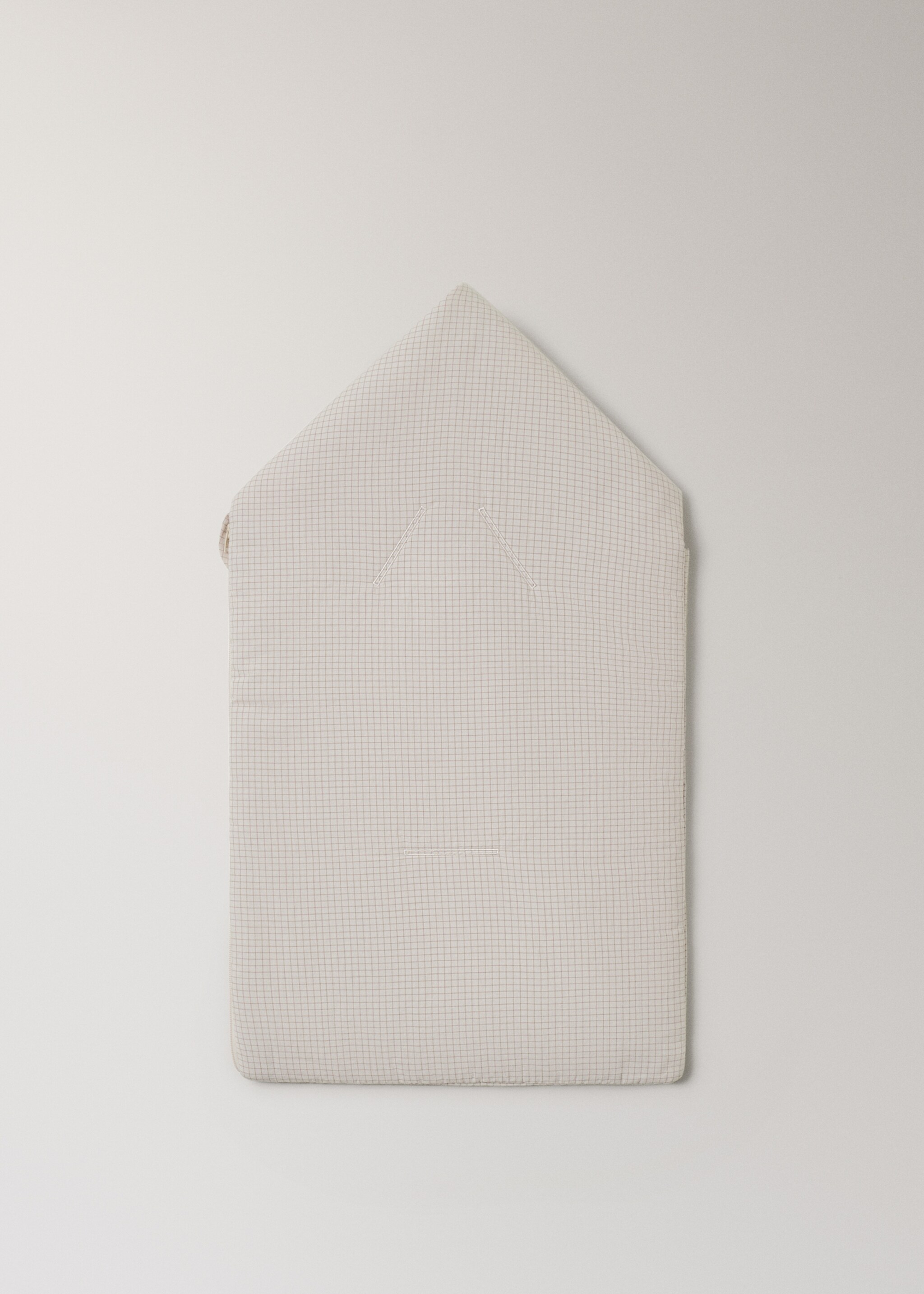 Mini checkered cotton stroller bag - Детальніше про товар 3, Помірно-коричневий. Ref: 17061573-00.