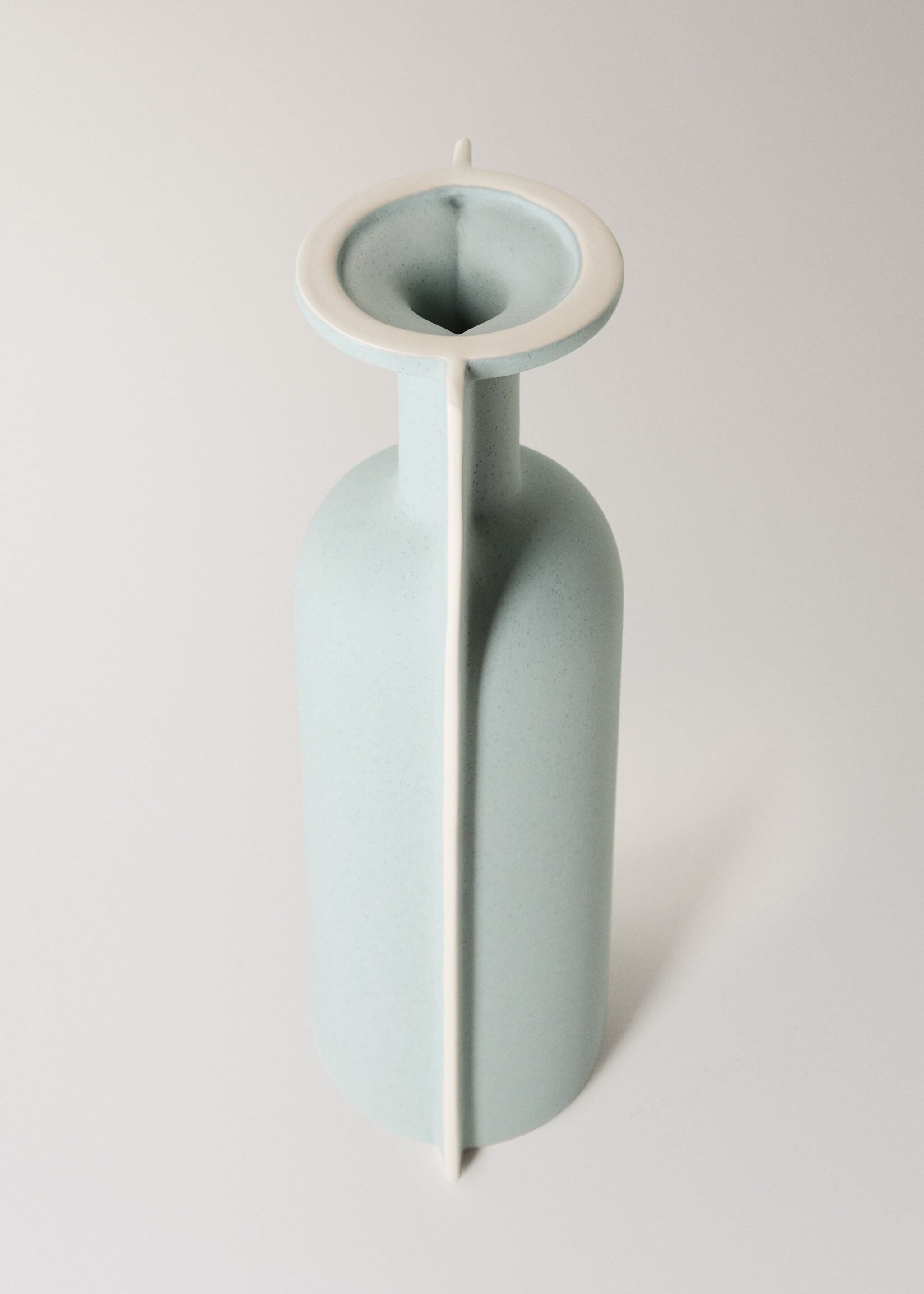 Large earthenware bottle vase - Details of the article 1, Mint Green. Ref: 17061588-00.