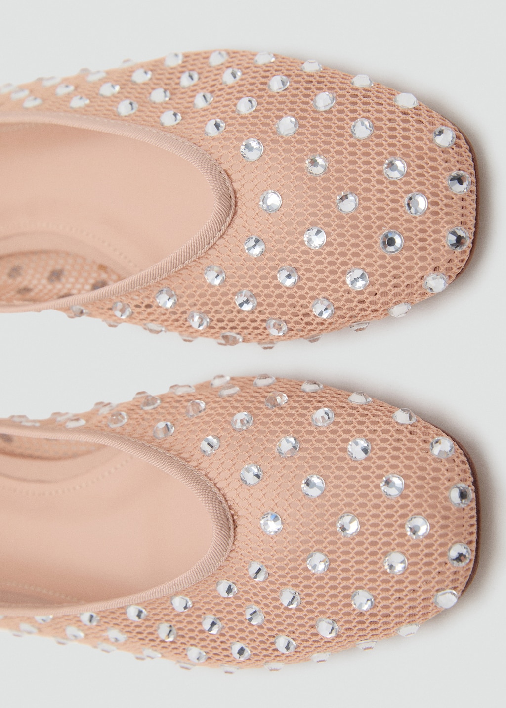 Mesh rhinestone ballet flats