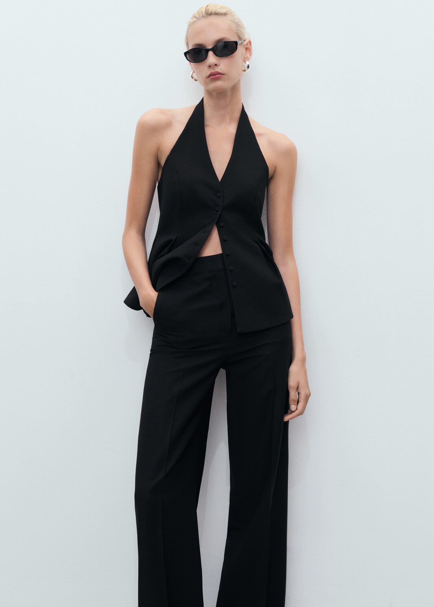 Straight mid-rise suit trousers - Details of the article 1