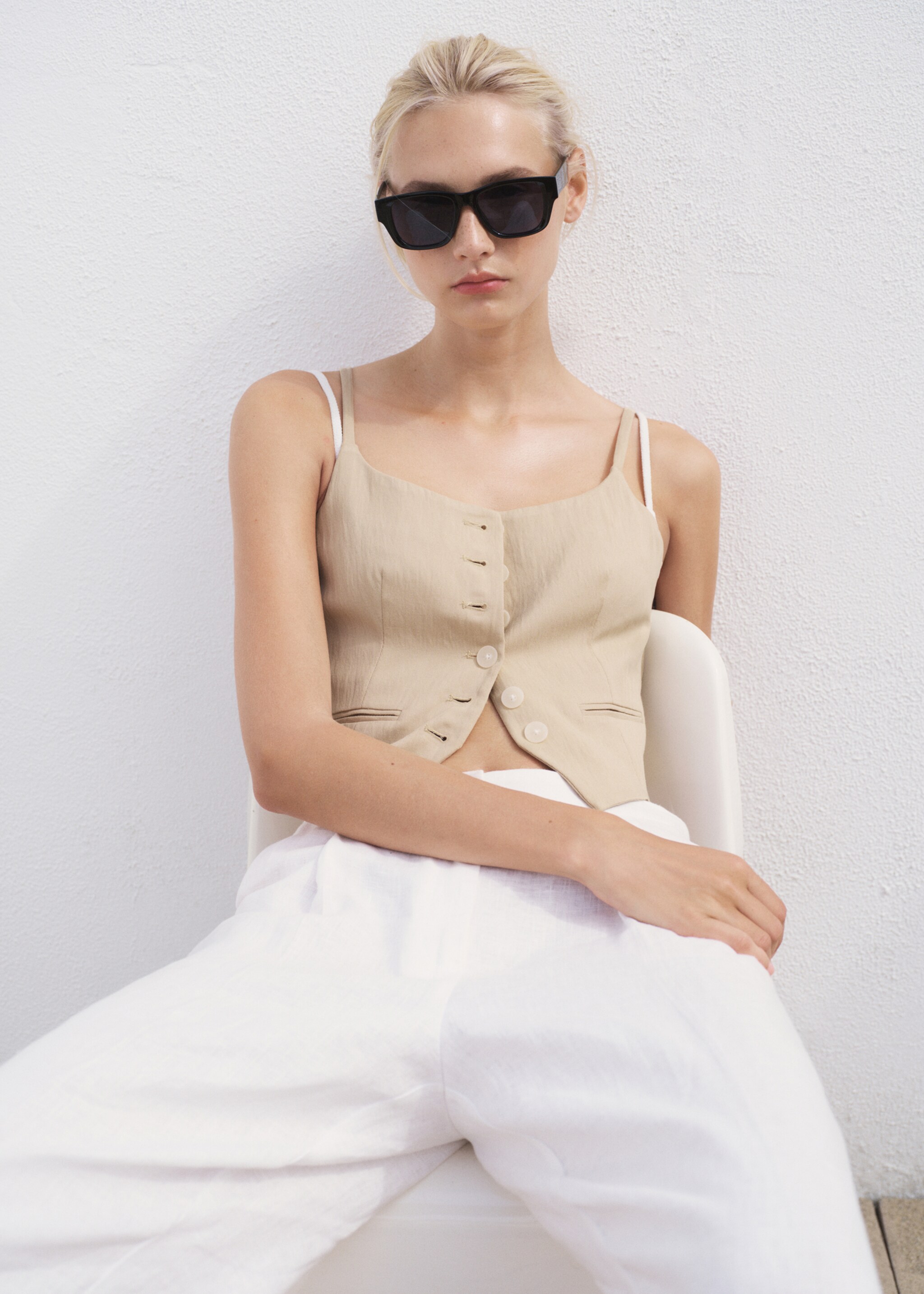 Lyocell suit waistcoat - Details of the article 2
