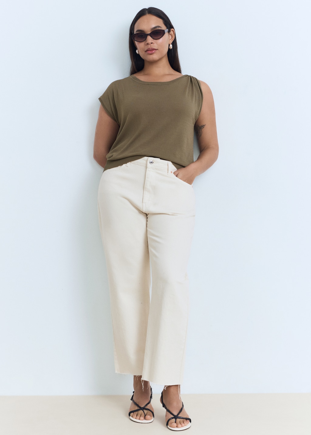 Mango Fine-knit sweater with metallic detail