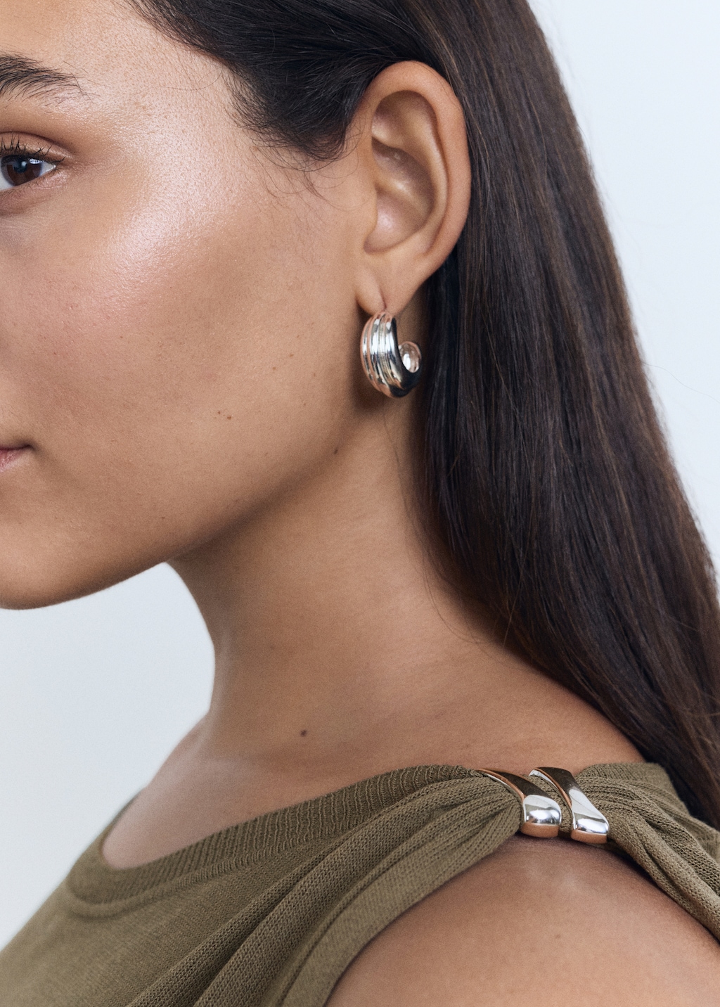 Fine-knit sweater with metallic detail