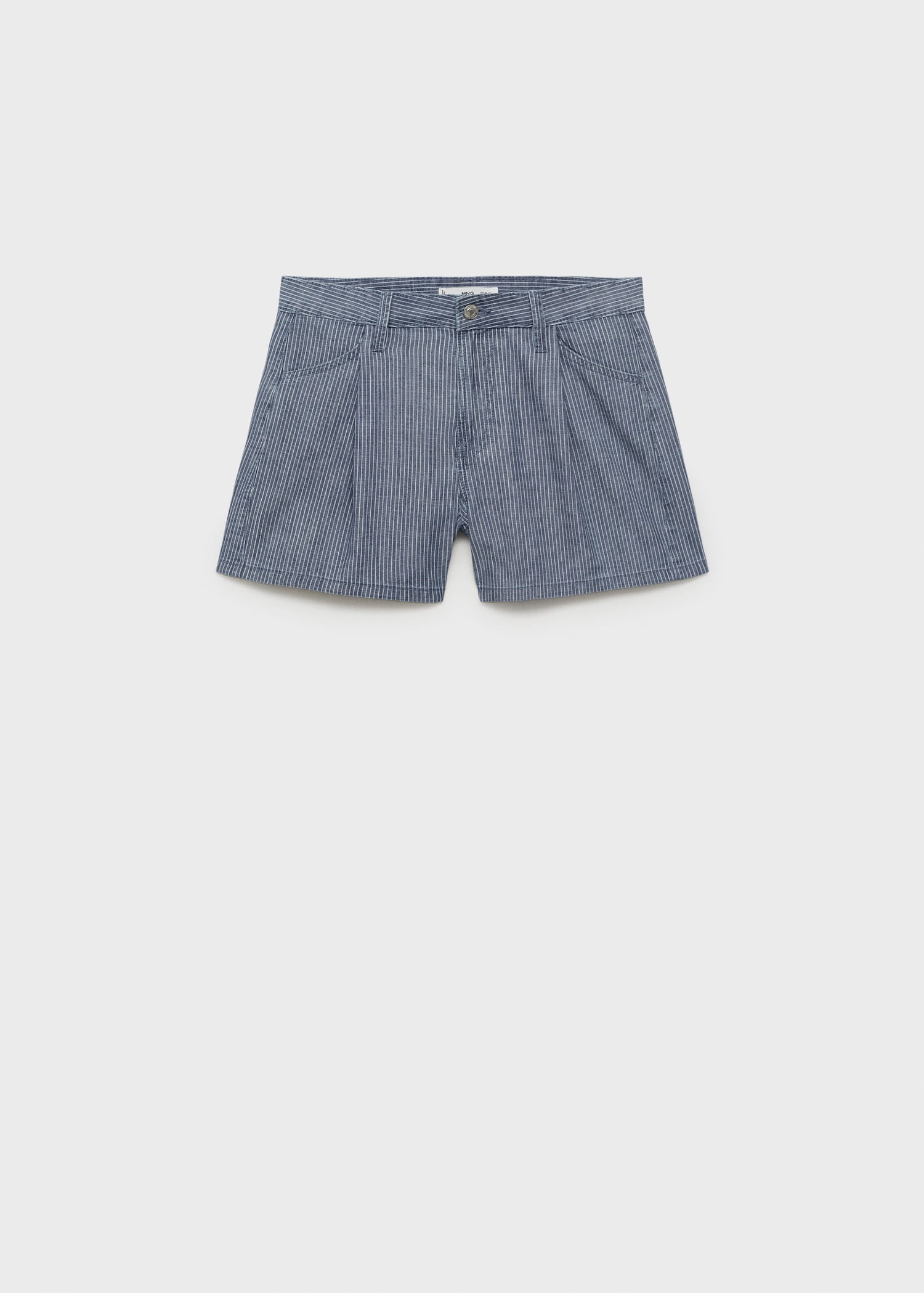 Gestreifte Denim-Shorts mit Abnähern - Artikel ohne Model