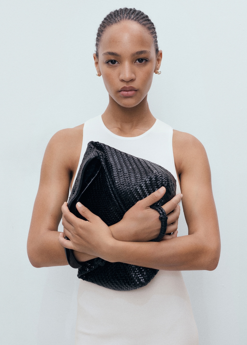 Halter-neck knitted dress