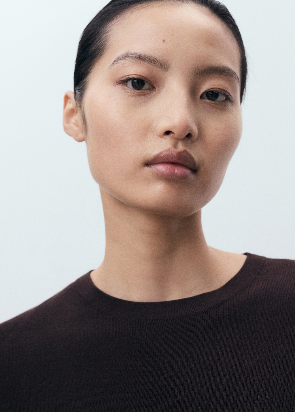 Short-sleeved knitted cotton sweater