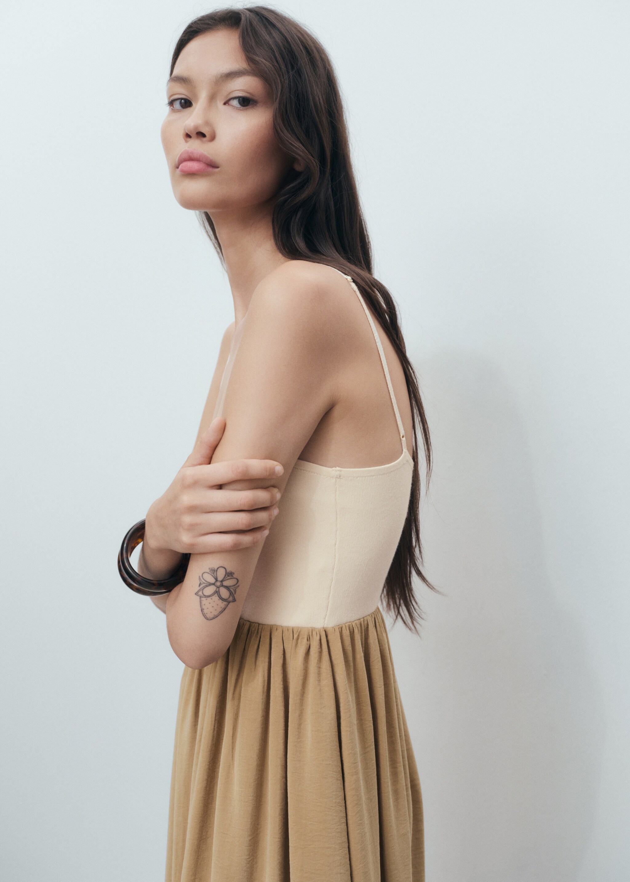 Combined knitted balloon dress - Details of the article 1