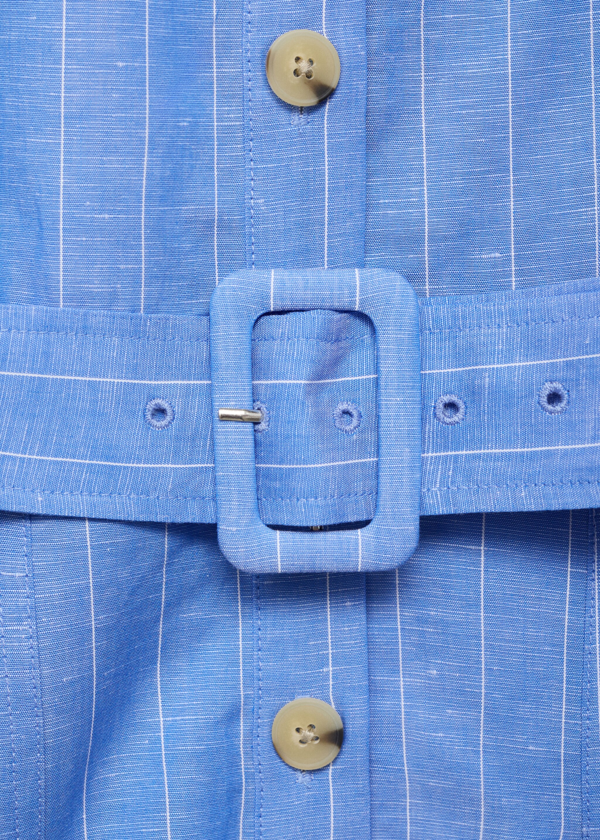 Robe chemise lin mélangé à rayures - Détail de l'article 8