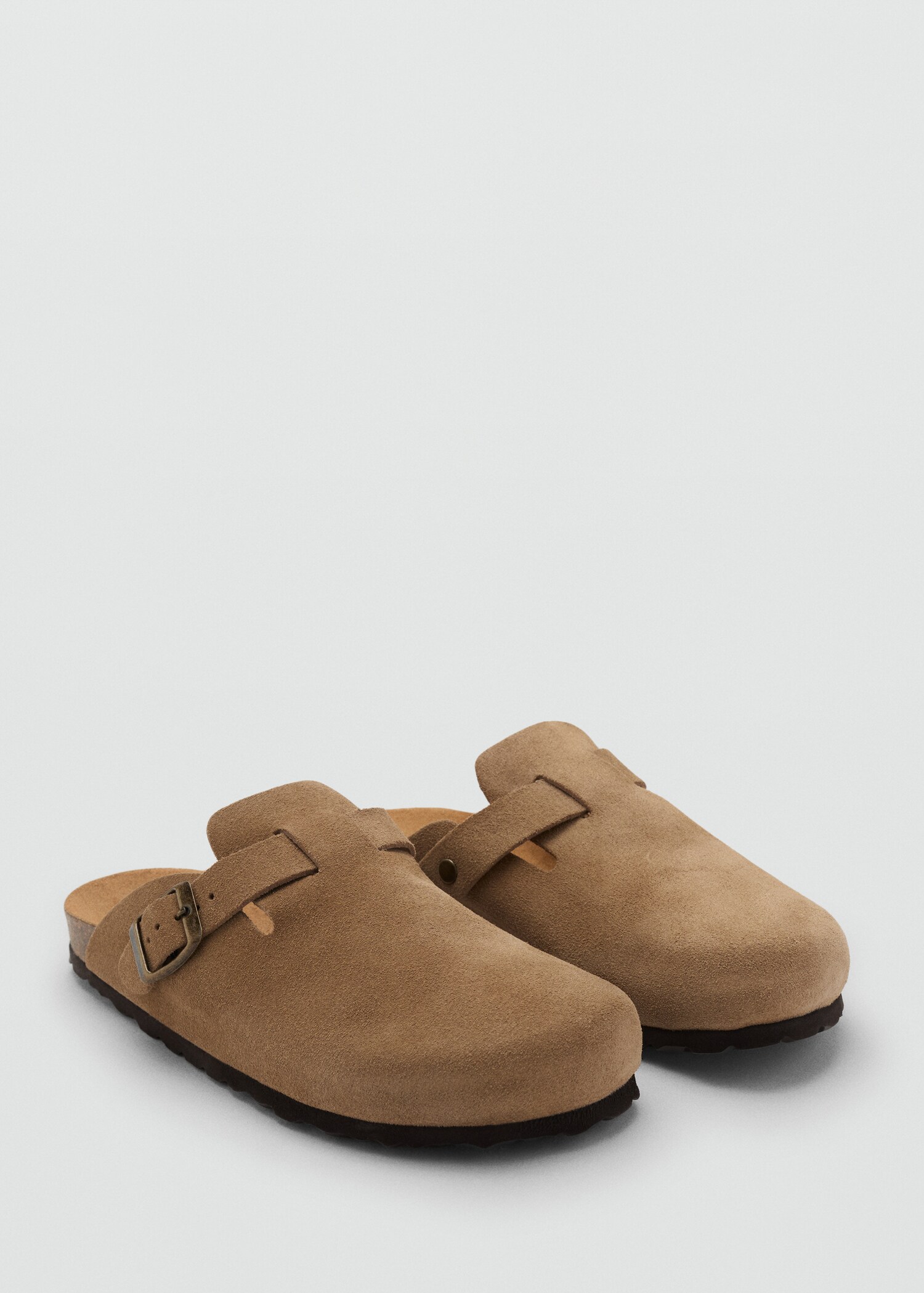 Leather clogs with buckle - Medium plane