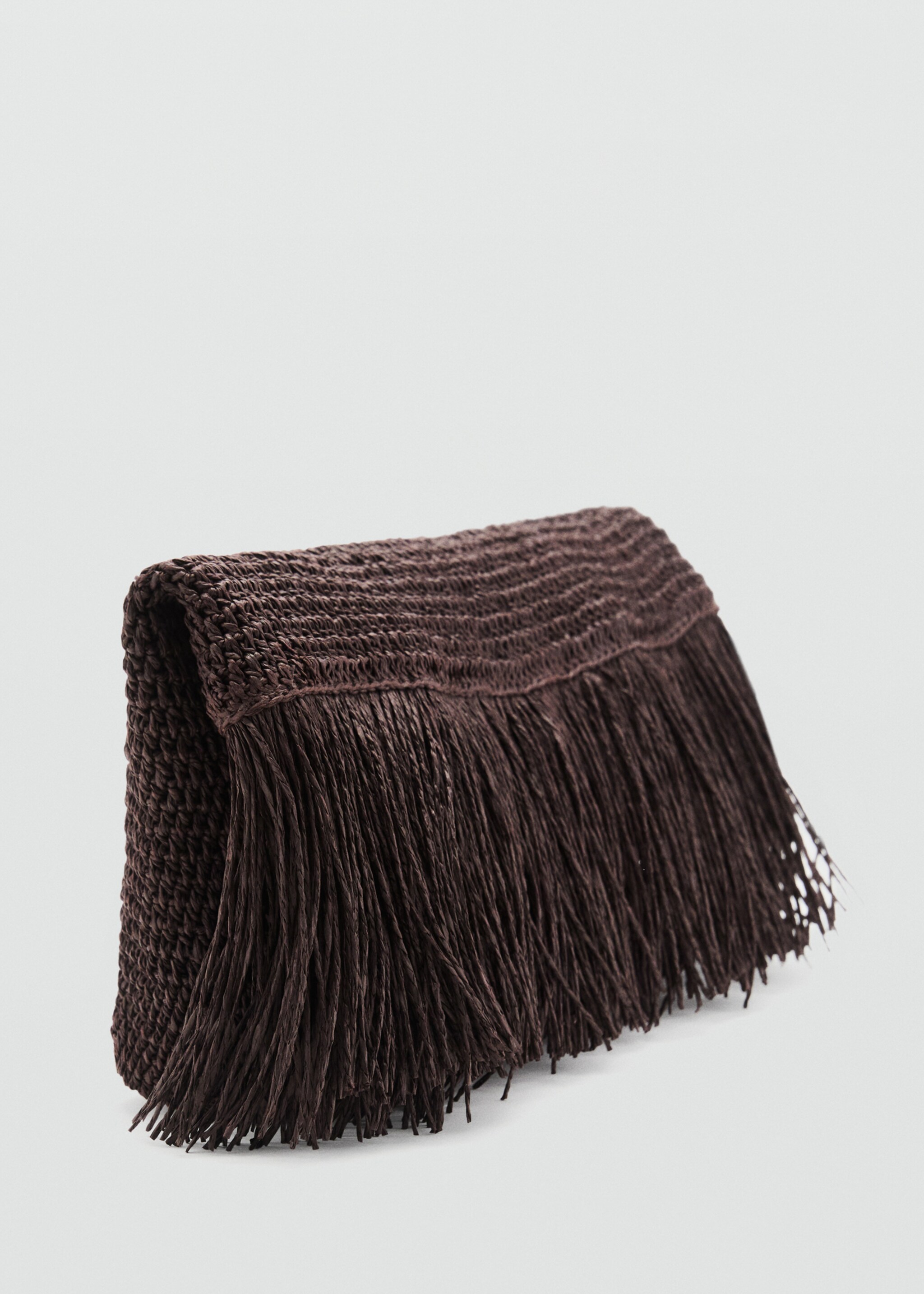 Natural fibre handbag with fringes - Medium plane