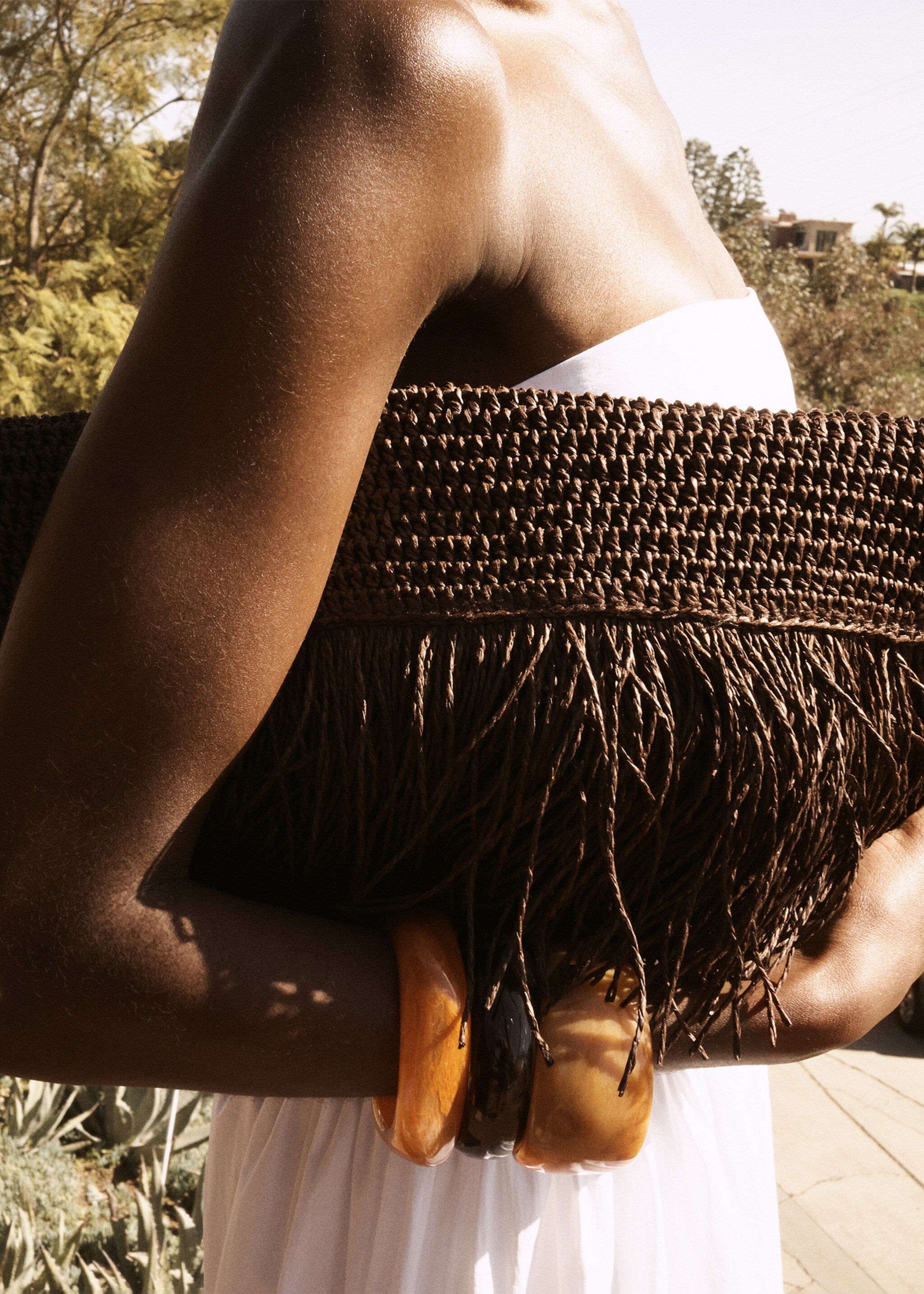 Natural fibre handbag with fringes - Details of the article 9