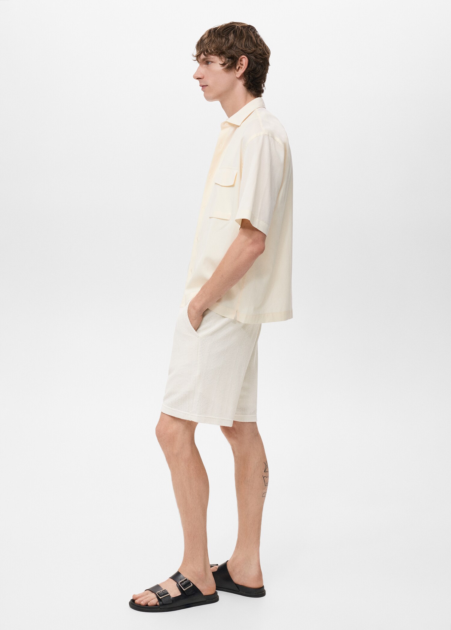Structured knitted shorts - Details of the article 4