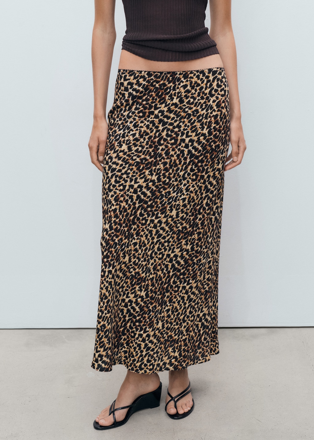 Leopard midi skirt