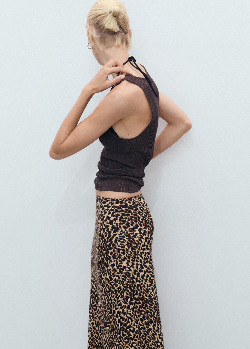Mango Leopard midi skirt